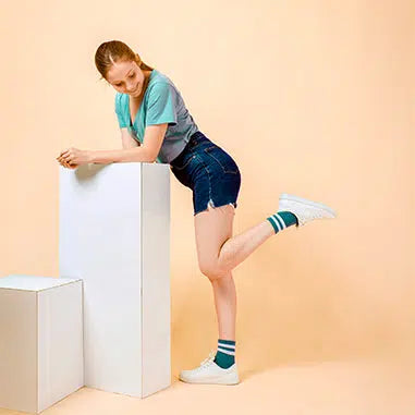 QUPOLPOL Women's Athletic Toe Socks U2013 3 Pairs Of Breathable Cotton Five-Toe Socks With Stylish Contrast Stripes For Yoga, Pilates, Fitness, And Everyday Wear