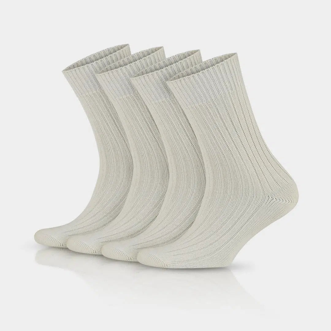 97% Cotton Crew Dress Socks for Men and Women - Undyed