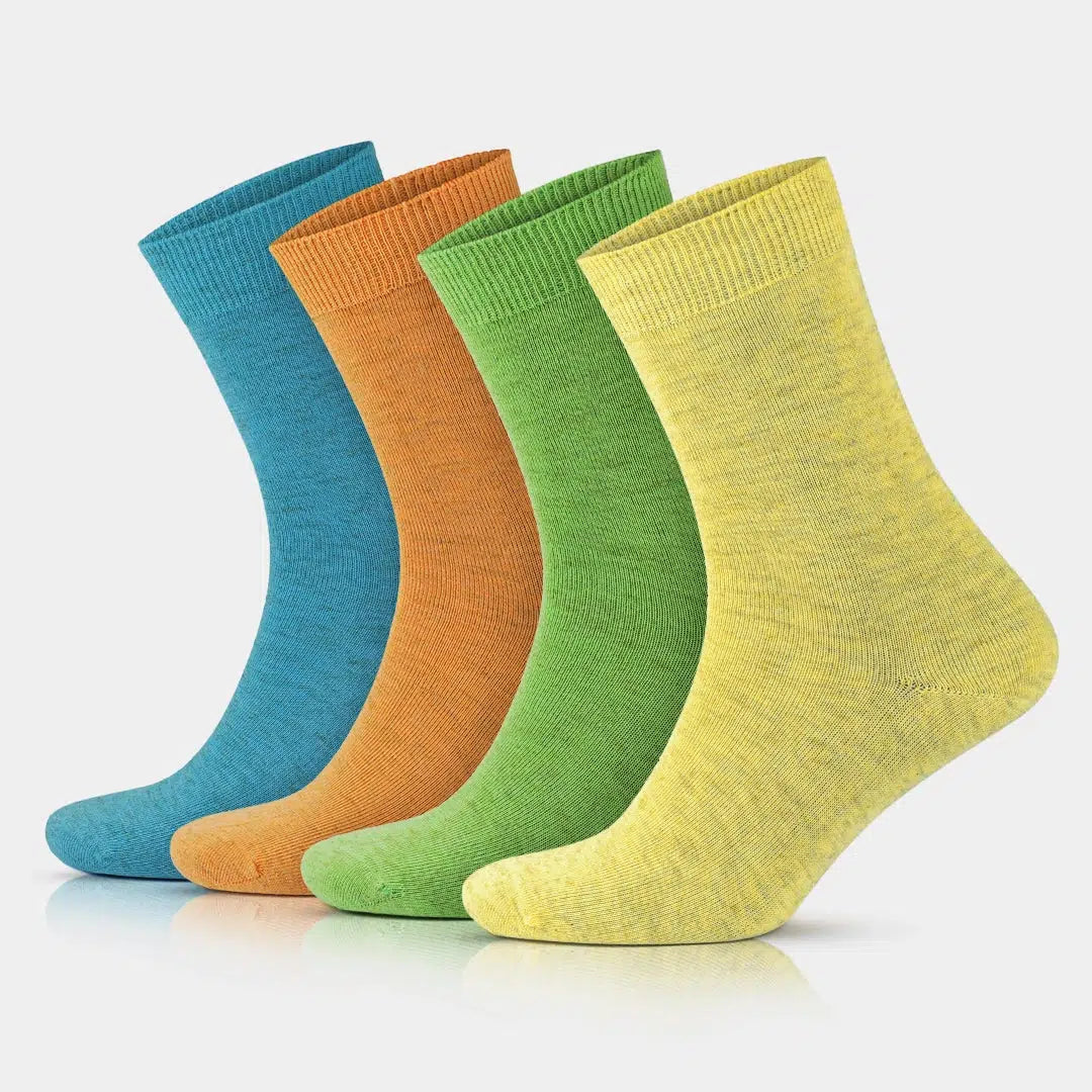 Women's Colorful Cotton & Linen Blend Thin Dress Socks Multicolor / M