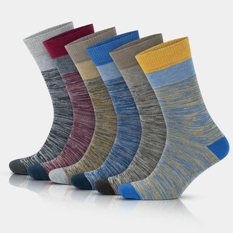 Men's Cotton Soft Crew Dress Socks - Optic Effect - Multicolor1 - 6 Pairs / L Men's Cotton Soft Crew Dress Socks - Optic Effect - Multicolor1 - 6 Pairs / L