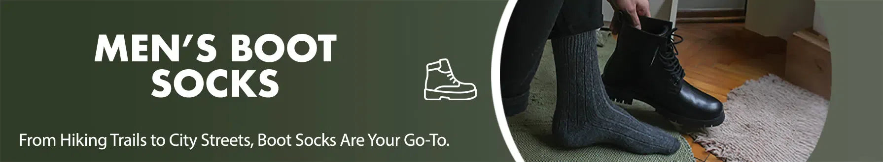 GoWith men's boot socks collection banner desktop