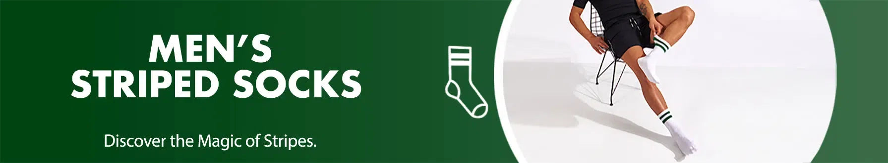 GoWith men's striped socks collection banner desktop