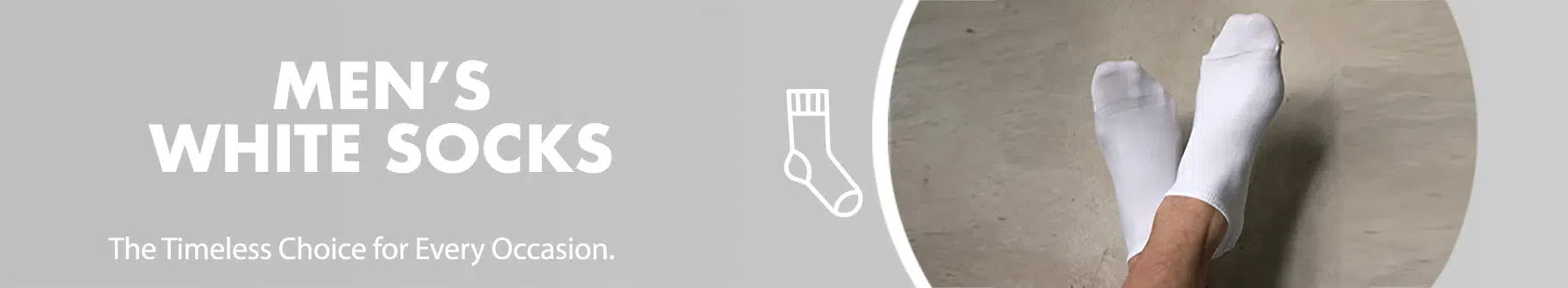 GoWith men's white socks collection banner desktop