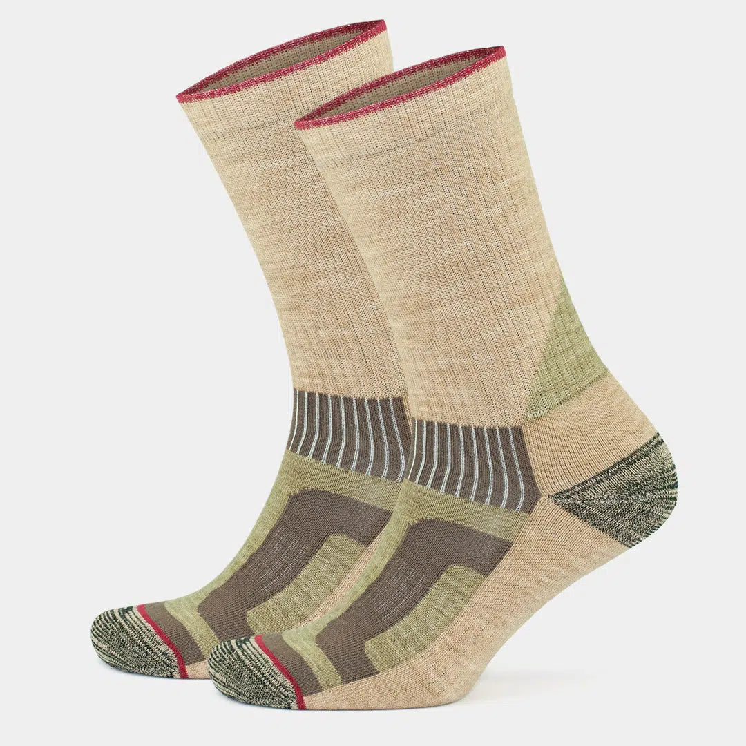GoWith-merino-wool-hiking-socks-beige-2-pairs