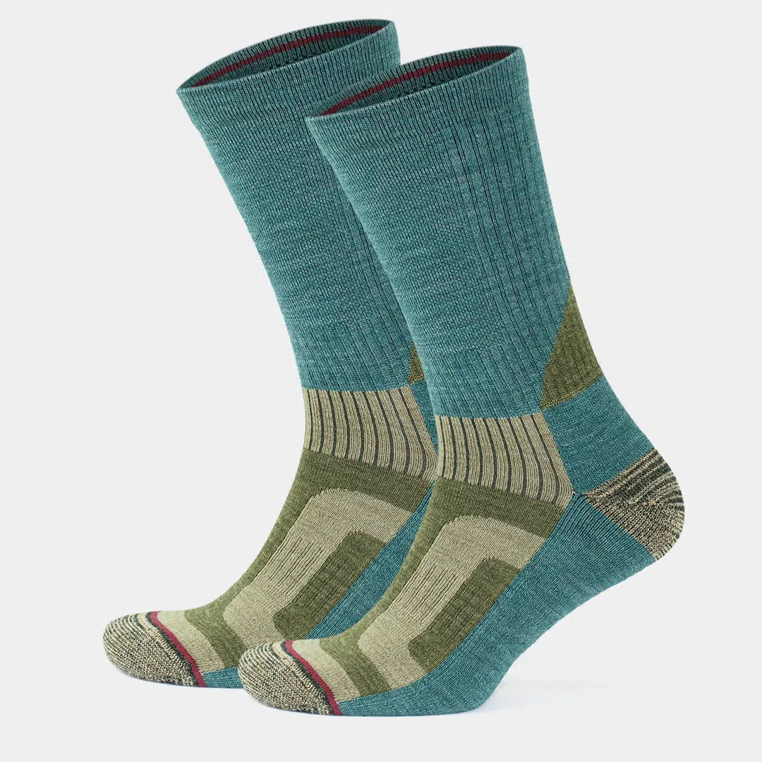 GoWith-merino-wool-hiking-socks-green-2-pairs