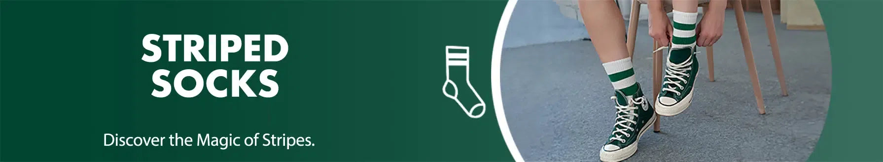 GoWith striped socks collection banner desktop