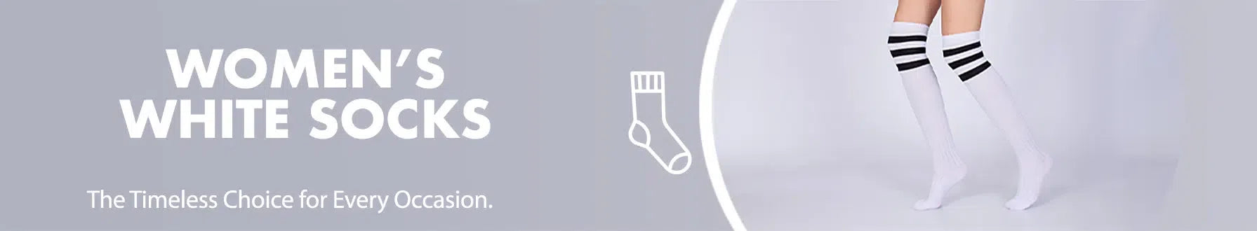 GoWith women's white socks collection banner desktop