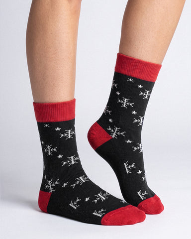 Alpaca Wool Christmas Crew Socks for Men and Women - 2 Pairs