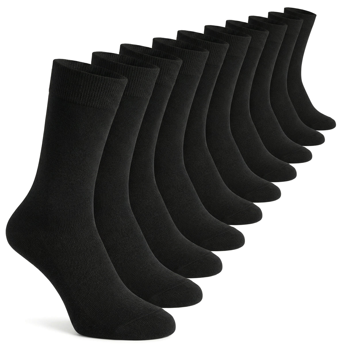 Men's Cotton Crew Socks, Breathable - 10 Pairs