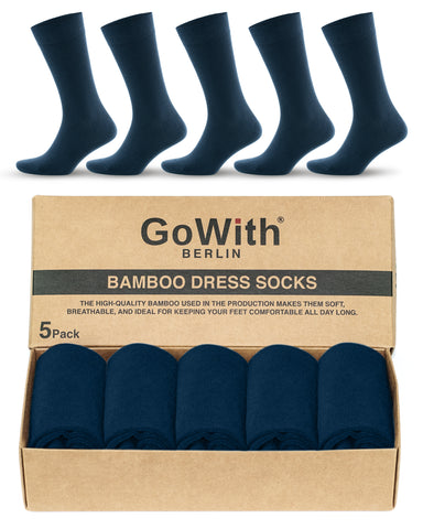 Men's Bamboo Crew Dress Socks - Black & Multicolor