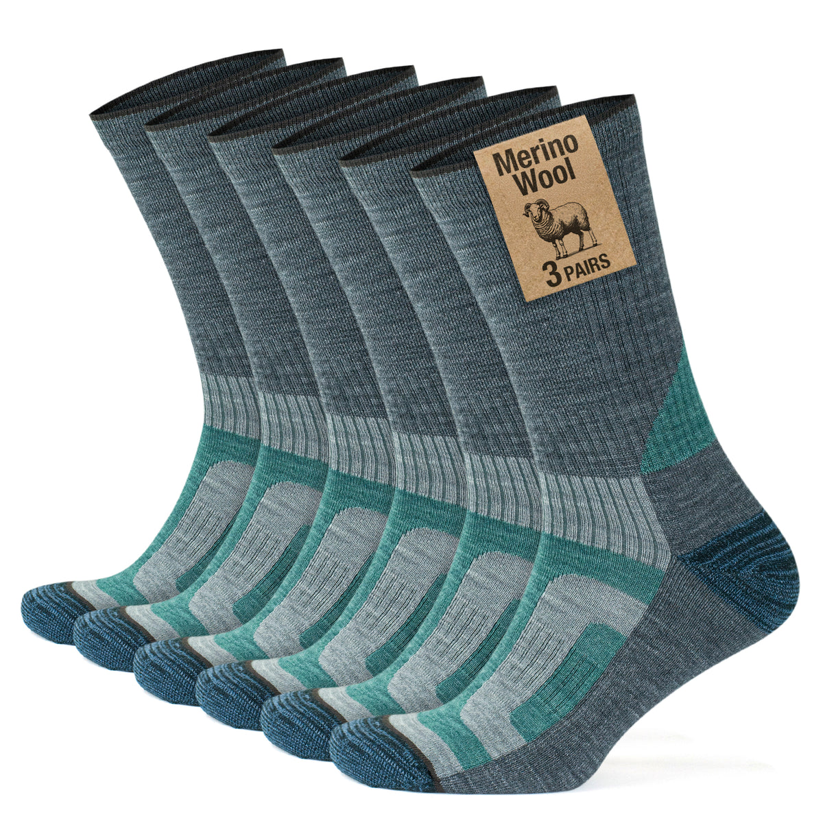 Merino Wool Crew Lightweight Hiking Boot Socks for Men and Women