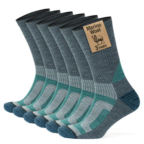 Merino Wool Crew Lightweight Hiking Boot Socks for Men and Women