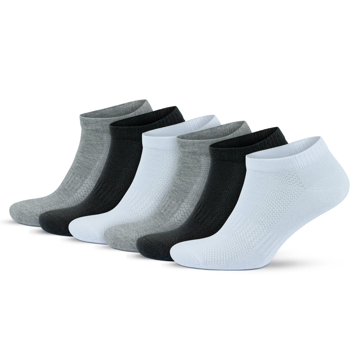 Premium Cotton Ankle Sneaker Socks for Men & Women, 6 Pairs Breathable Lightweight Casual Low Cut Athletic Socks 3009