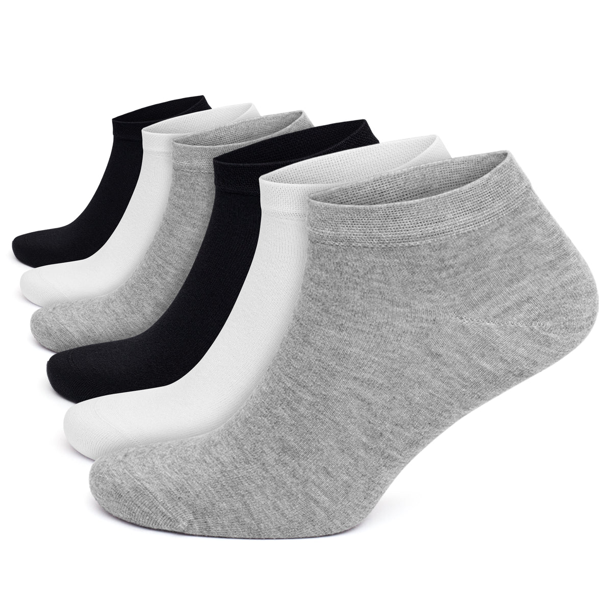 Ankle Sneaker Socks for Men & Women, 6 Pairs Thin Breathable Bamboo Rayon, Seamless Moisture Wicking Athletic Socks 3006