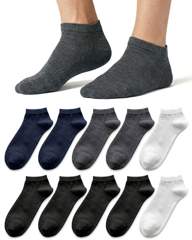 Cotton Casual Ankle Socks for Men and Women - 10 Pairs