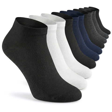Cotton Casual Ankle Socks for Men and Women - 10 Pairs