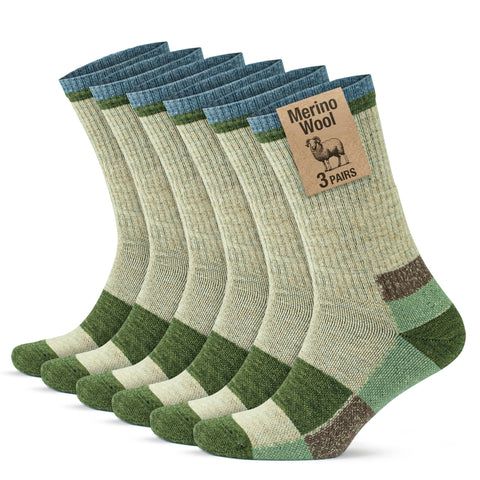 Merino Wool Crew Full Cushion Hiking Boot Socks for Men & Women
