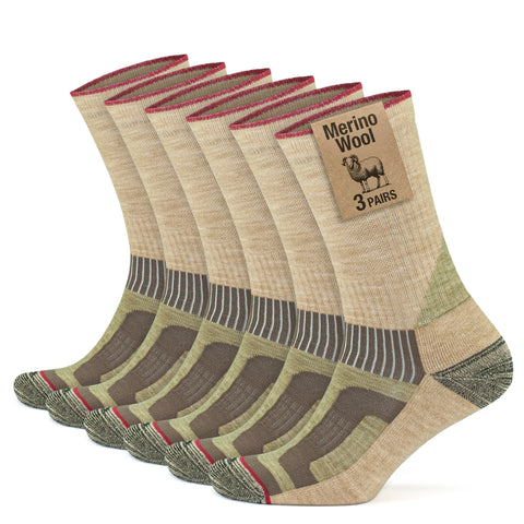Merino Wool Crew Lightweight Hiking Boot Socks for Men and Women