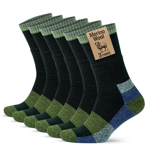 Merino Wool Crew Full Cushion Hiking Boot Socks for Men & Women