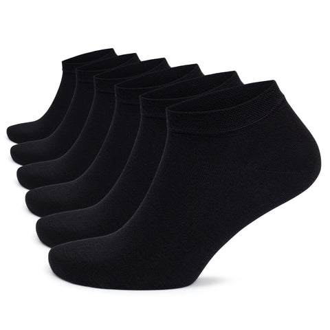 Ankle Sneaker Socks for Men & Women, 6 Pairs Thin Breathable Bamboo Rayon, Seamless Moisture Wicking Athletic Socks 3006