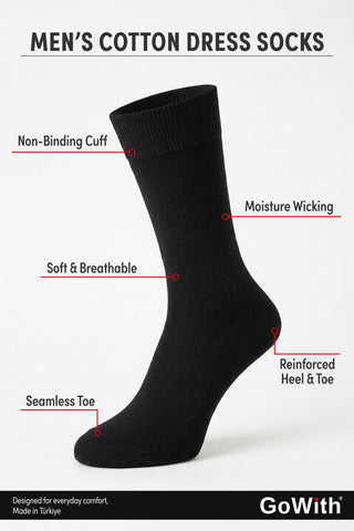 Men's Cotton Crew Socks, Breathable - 10 Pairs