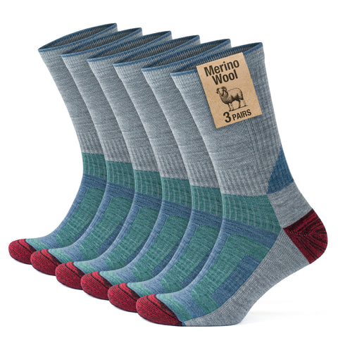 Merino Wool Crew Lightweight Hiking Boot Socks for Men and Women