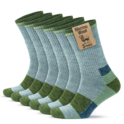 Merino Wool Crew Full Cushion Hiking Boot Socks for Men & Women