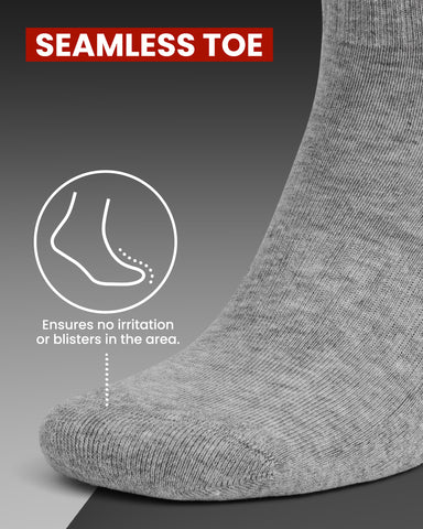 Organic Cotton Crew Socks for Men & Women, 4 Pairs Cushioned Athletic Sport Socks, Seamless Breathable Soft, 3504