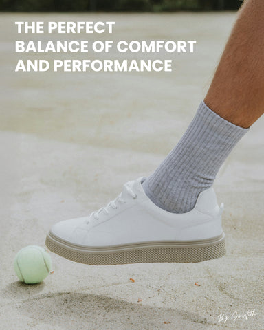 Organic Cotton Crew Socks for Men & Women, 4 Pairs Cushioned Athletic Sport Socks, Seamless Breathable Soft, 3504