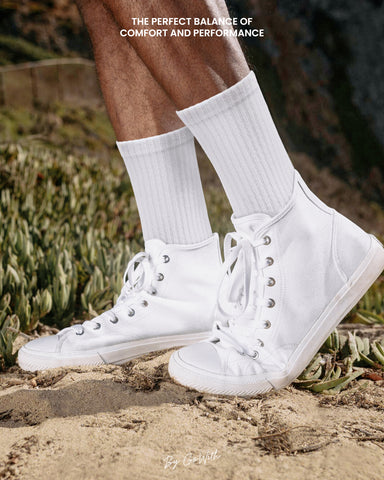 Organic Cotton Crew Socks for Men & Women, 4 Pairs Cushioned Athletic Sport Socks, Seamless Breathable Soft, 3504