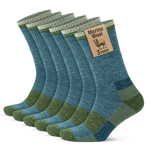 Merino Wool Crew Full Cushion Hiking Boot Socks for Men & Women