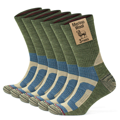 Merino Wool Crew Lightweight Hiking Boot Socks for Men and Women