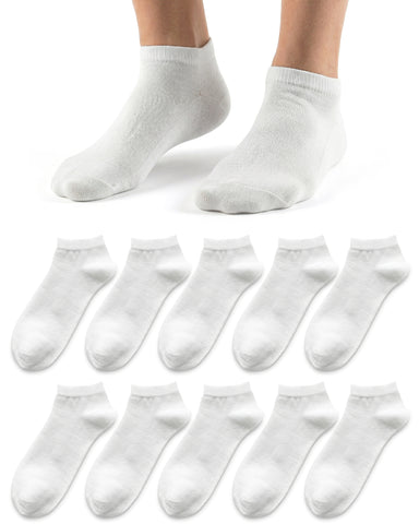 Cotton Casual Ankle Socks for Men and Women - 10 Pairs