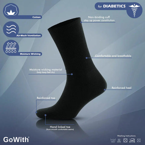 GoWith-black-diabetic-socks-features