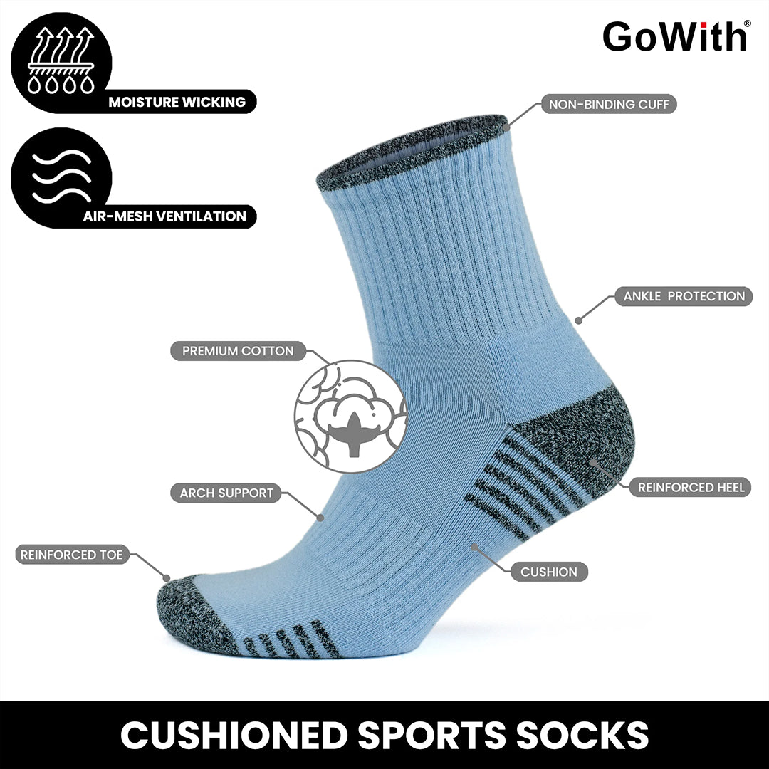 GoWith cotton athletic socks features