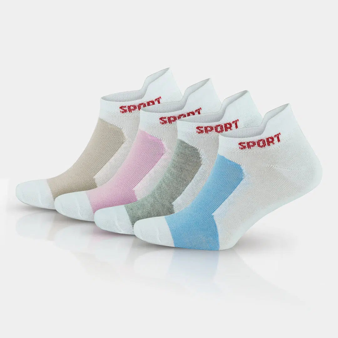 Cotton Running Socks for Women White Athletic Socks GoWith