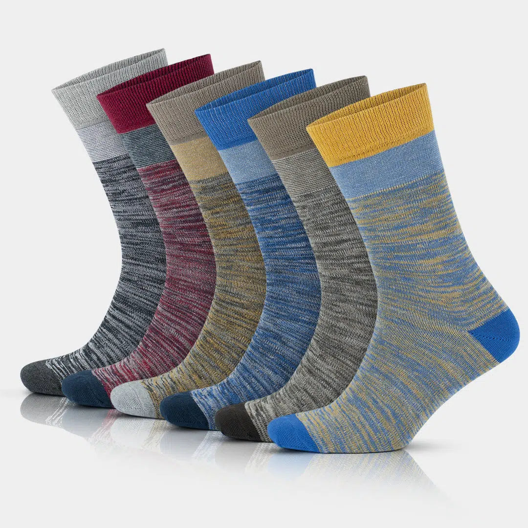 Men's Cotton Soft Crew Dress Socks - Optic Effect - Multicolor1