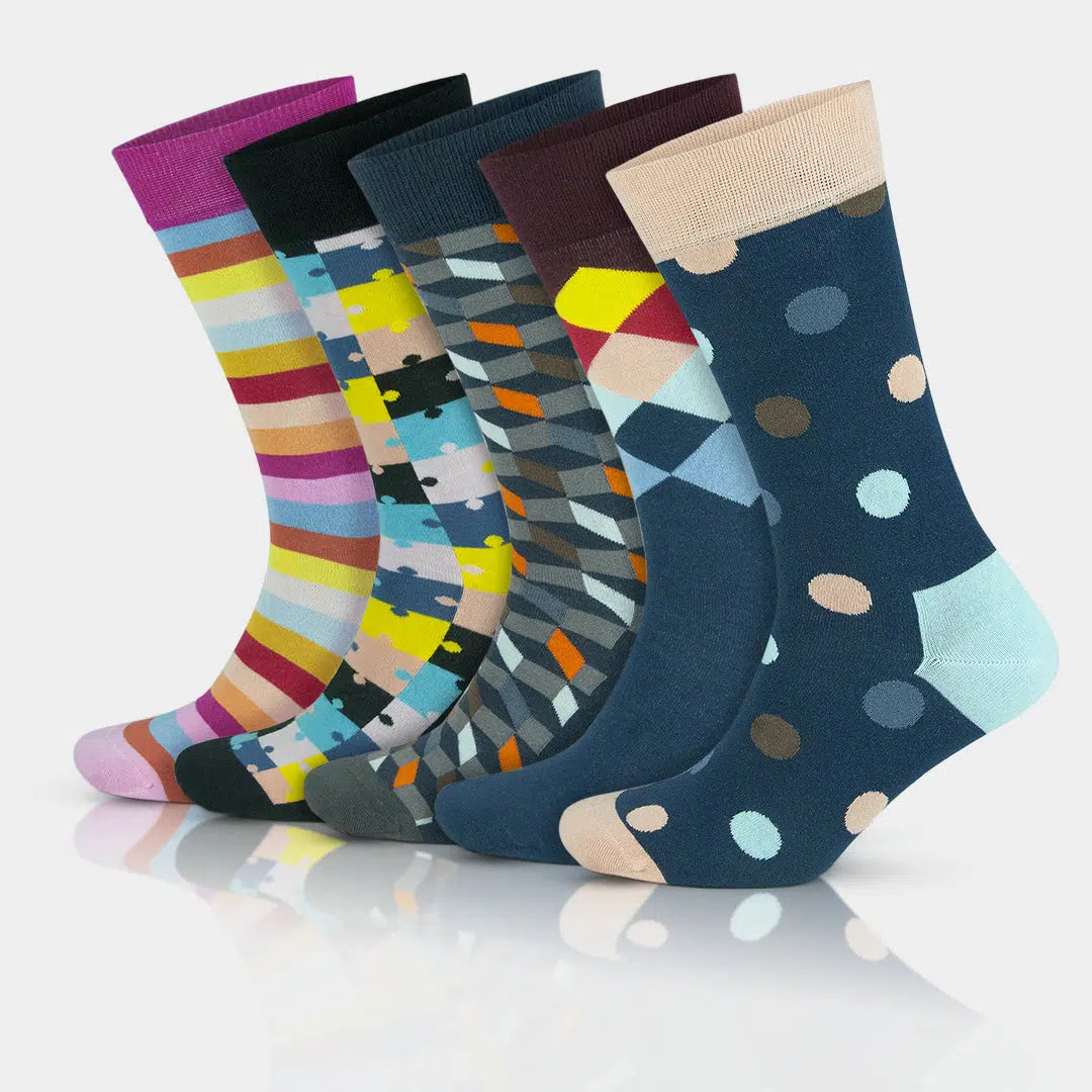 Men's Bamboo Colorful Crew Funny Dress Socks Men's Bamboo Colorful Crew Funny Dress Socks