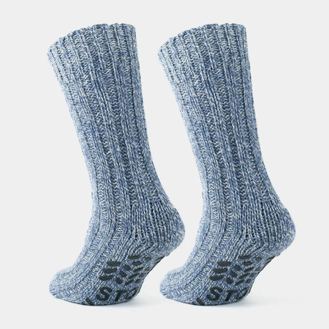 Ladies thermal low cut wool non slip slipper socks