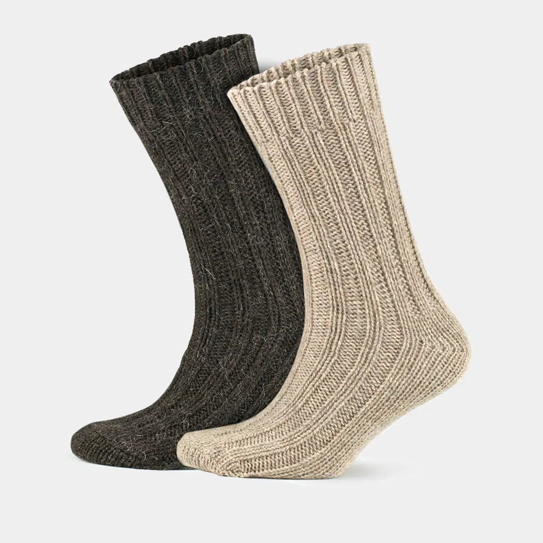 GoWith-loose-socks-brown-beige-2-pairs