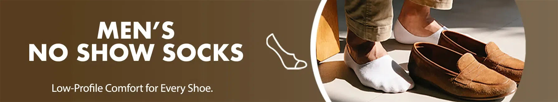 GoWith men's no show socks collection banner desktop