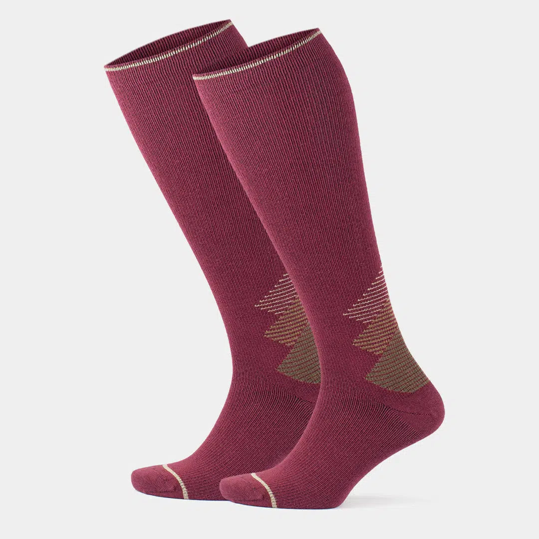 GoWith-merino-wool-compression-socks-burgundy-2-pairs