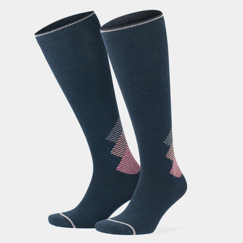 GoWith-merino-wool-compression-socks-navy-pink-1-pair