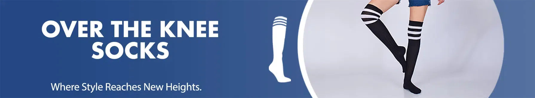 GoWith over the knee socks collection banner desktop