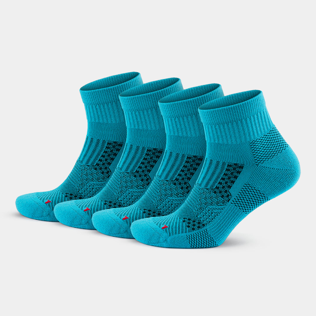 Cushioned Anti Blister Ankle Running Socks for Men and Women Patterned Turquoise XS