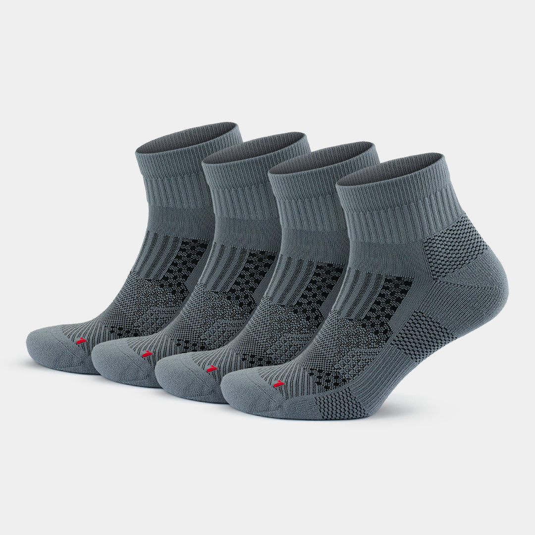 Cushioned Anti Blister Ankle Running Socks for Men and Women Patterned Gray XS
