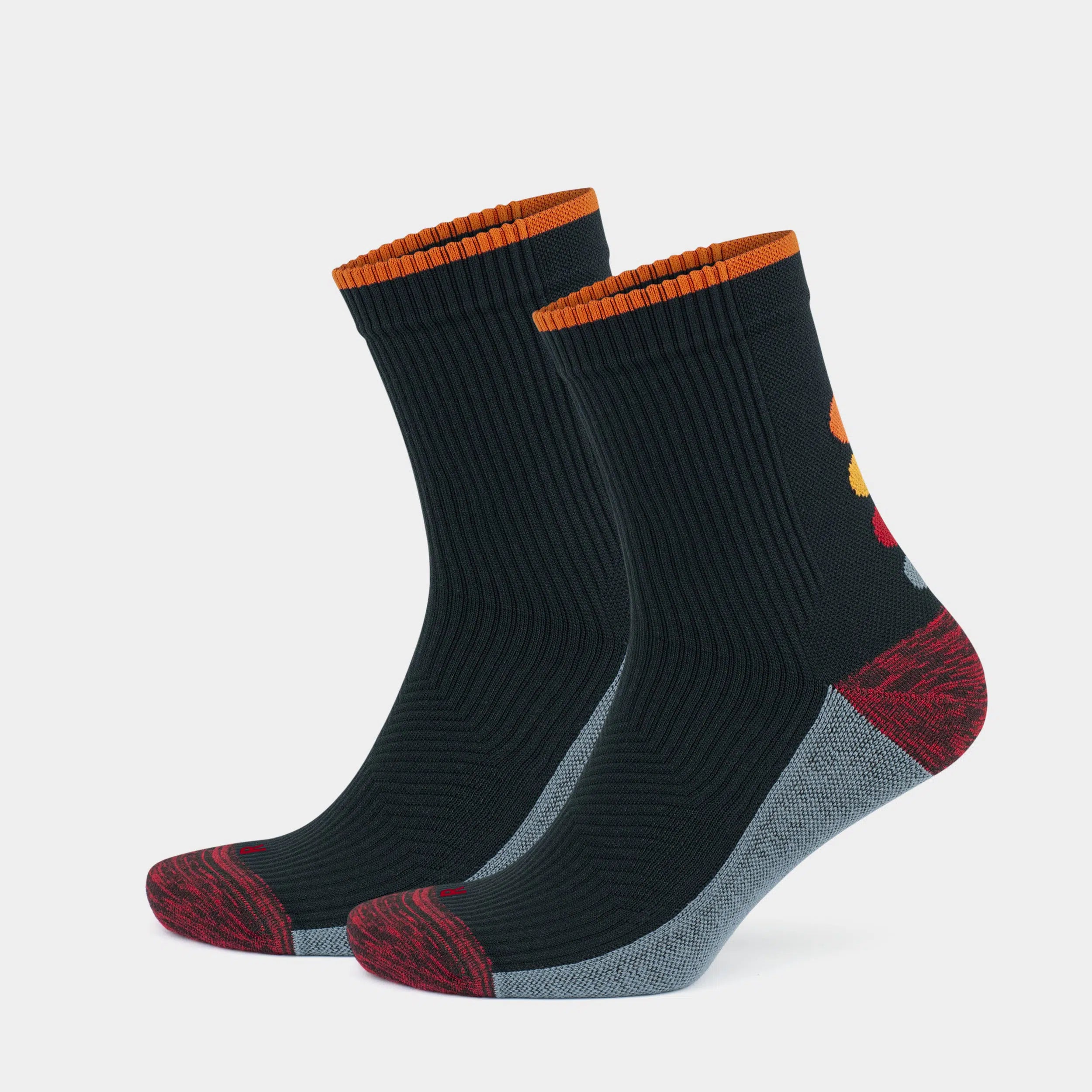 15-20 mmHg Quarter Compression Running Socks for Men and Women Black/Gray S