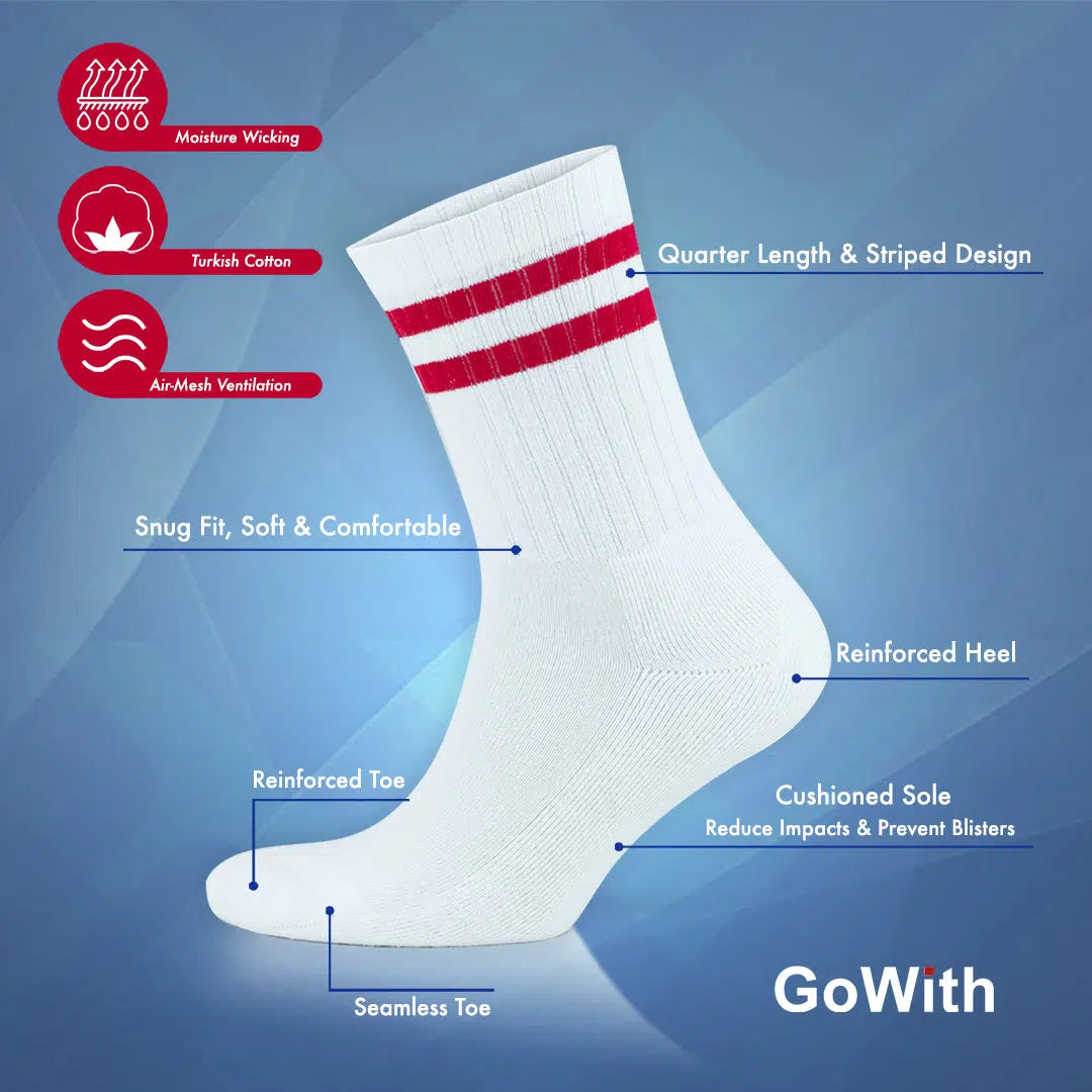 GoWith-quarter-striped-white-socks-features