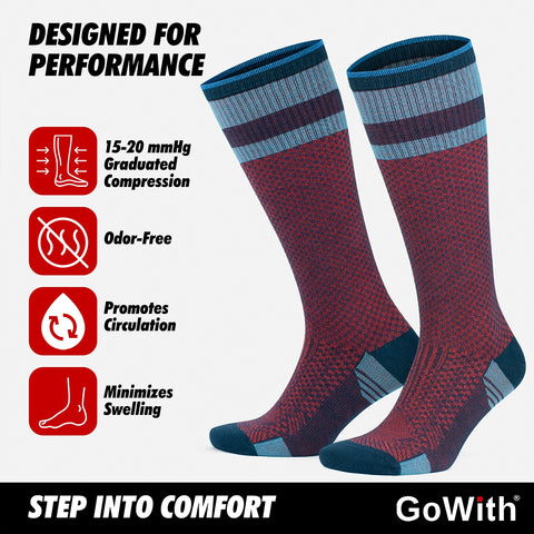 15-20mmHg Bamboo Knee High Compression Socks for Men & Women