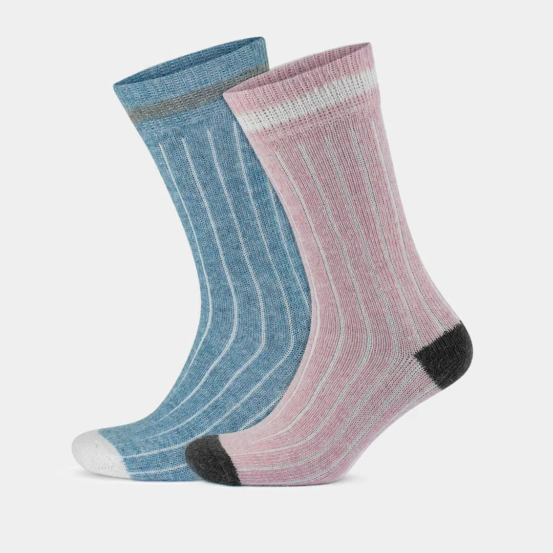 GoWith-thin-hiking-socks-blue-pink-2-pairs